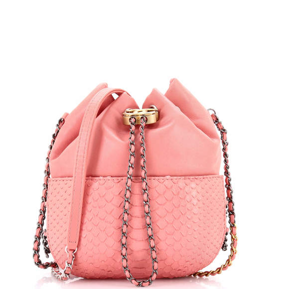 Chanel Small Gabrielle Drawstring Bag Calfskin and Python - Picture 1 of 6